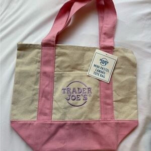 Mini Pastel Canvas Tote Bag - Pink